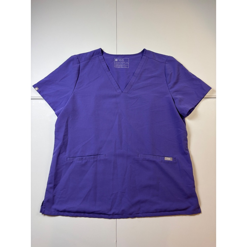 FIGS Casma Scrub Top Women XL Purple PO 3129 V-Neck FW1100